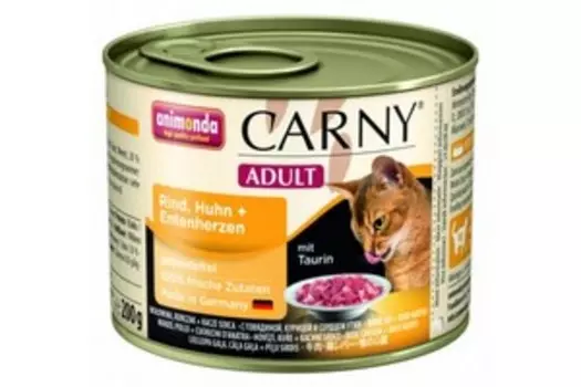 Animonda Carny Adult / Консервы Анимонда для кошек с Говядиной Курицей и Уткой (цена за упаковку)