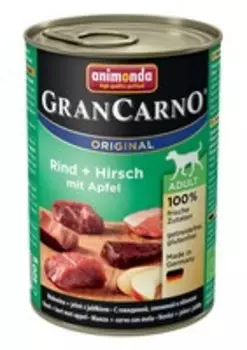 Animonda GranCarno Original Adult / Консервы Анимонда для собак c Говядиной, Олениной и Яблоком (цена за упаковку)
