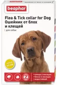 Beaphar Flea&amp;Tick collar for Dog / Ошейник Беафар от Блох 6 месяцев и Клещей 6 месяцев для собак с 6 месяцев 65 см