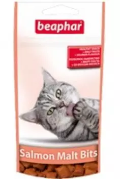 Beaphar Salmon Malt Bits / Подушечки Беафар для кошек с Мальт-пастой и вкусом Лосося