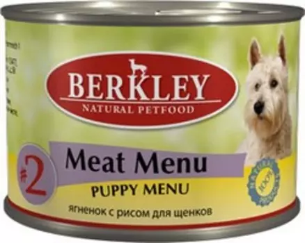 Berkley №2 Puppy Meat Menu / Консервы Беркли для Щенков Ягненок с рисом (цена за упаковку)