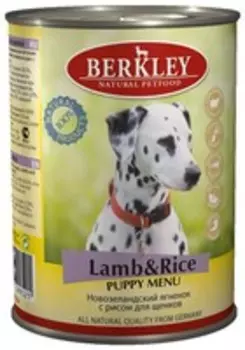Berkley Puppy Lamb &amp; Rice / Консервы Беркли для Щенков Ягненок с рисом (цена за упаковку)