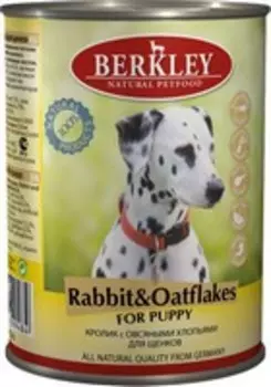 Berkley Puppy Rabbit &amp; Oatflakes / Консервы Беркли для Щенков Кролик с овсяными хлопьями (цена за упаковку)