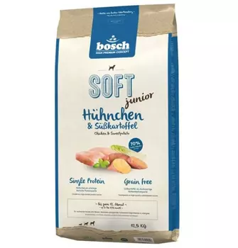 Bosch Soft Junior Chicken &amp; Sweetpotato / Полувлажный Монопротеиновый Беззерновой корм Бош для Щенков Курица Батат