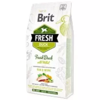 Brit Fresh Active Run &amp; Work Duck with Millet / Сухой корм Брит для Активных собак Утка пшено
