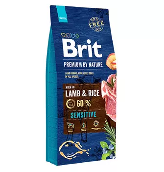 Brit Premium by Nature Sensitive Lamb &amp; Rice / Сухой корм Брит Премиум для взрослых собак с Чувствительным пищеварением Ягненок рис