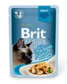 Brit Premium Gravy Chiсken fillets / Паучи Брит Премиум для кошек Кусочки из Куриного филе в соусе (цена за упаковку)