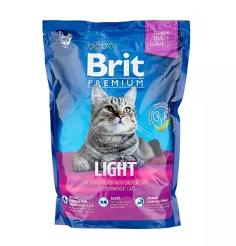 Brit Premium Light / Сухой корм Брит Премиум Низкокалорийный для кошек Курица и Печень