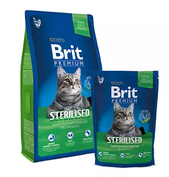 Brit Premium Sterilised / Сухой корм Брит Премиум для Стерилизованных кошек Курица и куриная печень