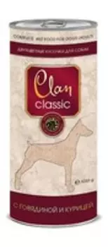 Clan Classic / Консервы Клан для собак Кусочки в соусе с Говядиной и Курицей (цена за упаковку)