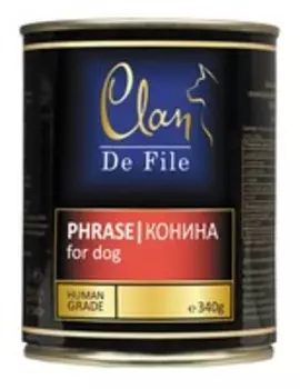 Clan De File / Консервы Клан для собак Конина (цена за упаковку)