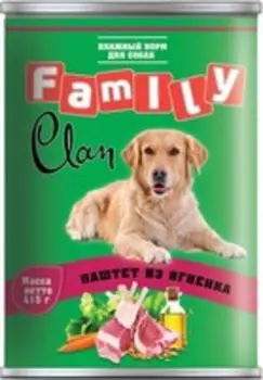 Clan Family / Консервы Клан для собак паштет из Ягненка (цена за упаковку)