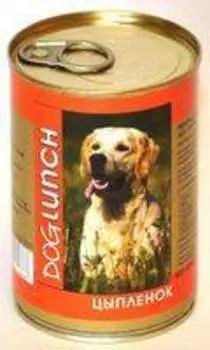 Dog Lunch / Консервы ДогЛанч для взрослых собак Цыпленок в желе (цена за упаковку)