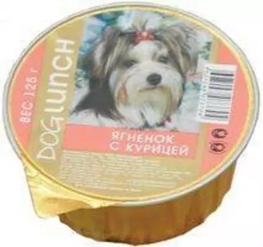 Dog Lunch / Консервы ДогЛанч для взрослых собак Ягненок с Курицей крем-суфле (цена за упаковку)