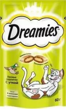 Dreamies / Лакомство Дримис для кошек Подушечки с Уткой