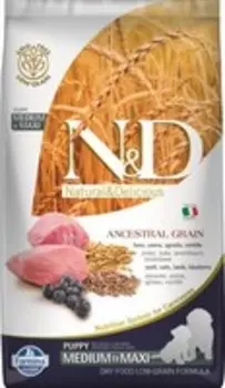 Farmina N&D Ancestral Grain Puppy Medium Maxi Lamb Spelt Oats Blueberry / Сухой Низкозерновой корм Фармина для Щенков Средних и Крупных пород Ягненок с Черникой