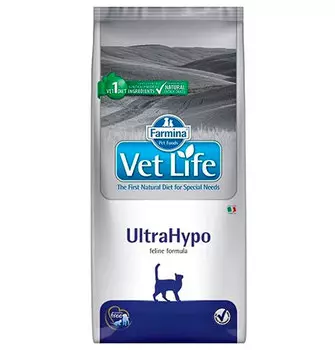 Farmina Vet Life UltraHypo / Лечебный корм Фармина для кошек при Пищевой Аллергии или Пищевой Непереносимости