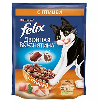 Felix Двойная вкуснятина / Сухой корм Феликс для кошек с Птицей