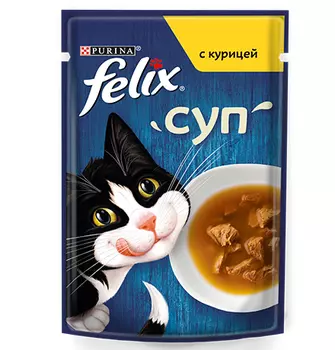 Felix / Паучи Пурина Феликс Суп для взрослых кошек с курицей (цена за упаковку)