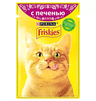 Friskies / Паучи Фрискис для кошек с Печенью (цена за упаковку)