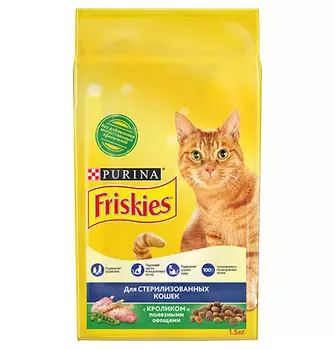 Friskies Sterilised / Сухой корм Пурина Фрискис для взрослых стерилизованных кошек с кроликом