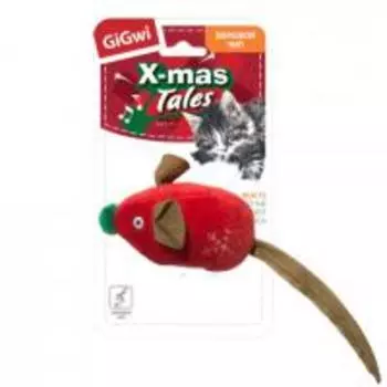 GiGwi Cat X-mas Tales / Игрушка Гигви для кошек Мышка со звуковым чипом