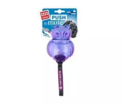 GiGwi Dog Push to Mute / Игрушка Гигви для собак Сова с отключаемой пищалкой Синяя
