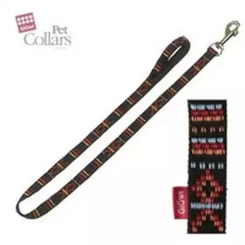 GiGwi Pet Collars / Поводок Гигви для больших собак нейлон Черный с орнаментом