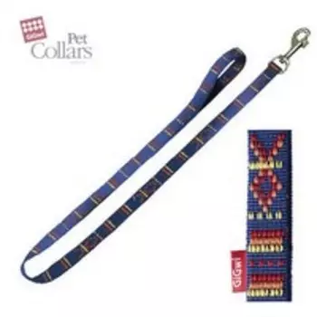 GiGwi Pet Collars / Поводок Гигви для средних собак нейлон Синий с орнаментом