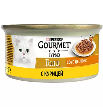 Gourmet Gold / Консервы Гурме Голд для кошек Соус де-люкс с Курицей (цена за упаковку)