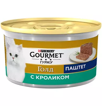Gourmet Gold / Паштет Гурме Голд для кошек с Кроликом (цена за упаковку)