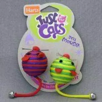Hartz JFC Bell Mouse / Игрушка Хартц для кошек мягкая "Две круглых мышки с колокольчиками"