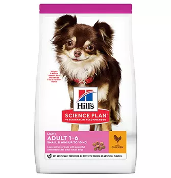 Hills Science Plan Light Small &amp; Mini Adult / Сухой корм Хиллс для собак Мелких пород склонных к набору веса Курица