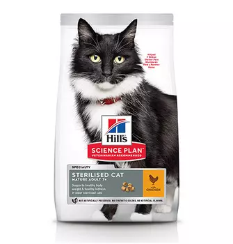 Hills Science Plan Sterilised Mature Adult 7+ / Сухой корм Хиллс для Пожилых Стерилизованных кошек старше 7 лет Курица