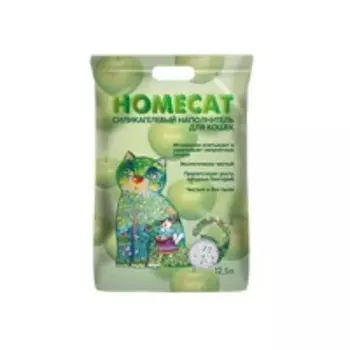 Homecat / Силикагелевый наполнитель Хоумкэт для кошачьего туалета аромат Яблоко