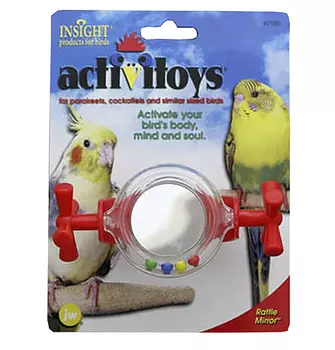 JW Activitoys Rattle Mirror / Игрушка для птиц Вращающееся зеркальце погремушка пластик