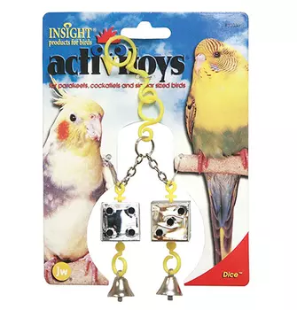 JW Dice / Игрушка для птиц Кубики зеркальные с колокольчиками пластик