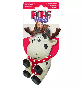 Kong Holiday Wiggi / Игрушка Конг для собак Корова-Олень 13см Резина