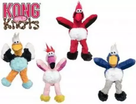 Kong WildKnots / Игрушка Конг для собак Дикие птицы Плюш с Канатом внутри в ассортименте