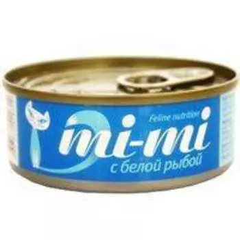 Mi-Mi / Влажный корм Консервы Ми-Ми для кошек Кусочки тунца с белой рыбой в желе (цена за упаковку)