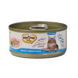 Мнямс Delicatesse Влажный корм Консервы для кошек Тунец с Креветками в нежном желе (цена за упаковку)