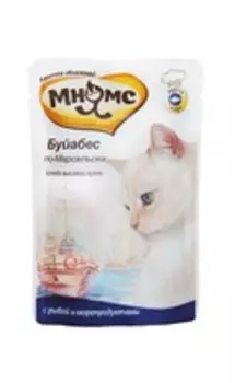 Мнямс Влажный корм Паучи для кошек Буйабес по-Марсельски Рыба с морепродуктами (цена за упаковку)