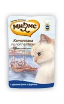 Мнямс Влажный корм Паучи для кошек Катаплана по-Португальски Форель (цена за упаковку)