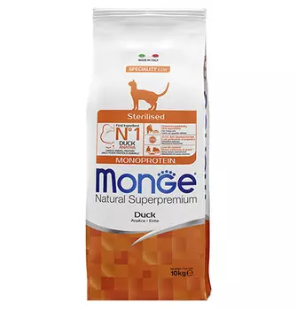 Monge Cat Monoprotein Sterilised / Сухой корм Монж Монопротеиновый для Стерилизованных кошек Утка