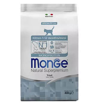 Monge Kitten Monoprotein / Сухой корм Монж Монопротеиновый для Котят Форель