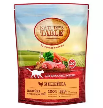 Natures Table / Сухой корм Нейчерс Тейбл для взрослых кошек Индейка
