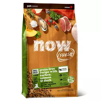 NOW Fresh Senior Small Breed Grain free Recipe / Сухой Беззерновой корм Нау Фреш для Пожилых собак Мелких пород Индейка лосось утка