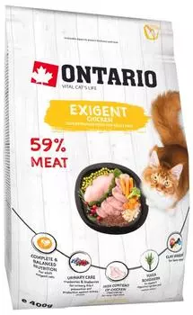 Ontario Exigent Chicken / Сухой корм Онтарио для Привередливых кошек с Курицей
