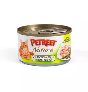 Petreet / Консервы Петрит для кошек Куриная грудка со Спаржей (цена за упаковку)