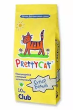 PrettyCat Super White / Наполнитель для кошачьего туалета ПриттиКэт Супер Белый Бентонитовый Комкующийся